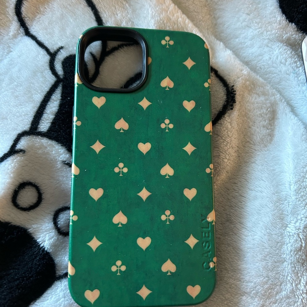 Emerald and Beige Card Suit iPhone Case